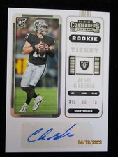 2022 CONTENDERS FOOTBALL CHASE GARBERS ROOKIE TICKET AUTOGRAPH #291-RAIDERS
