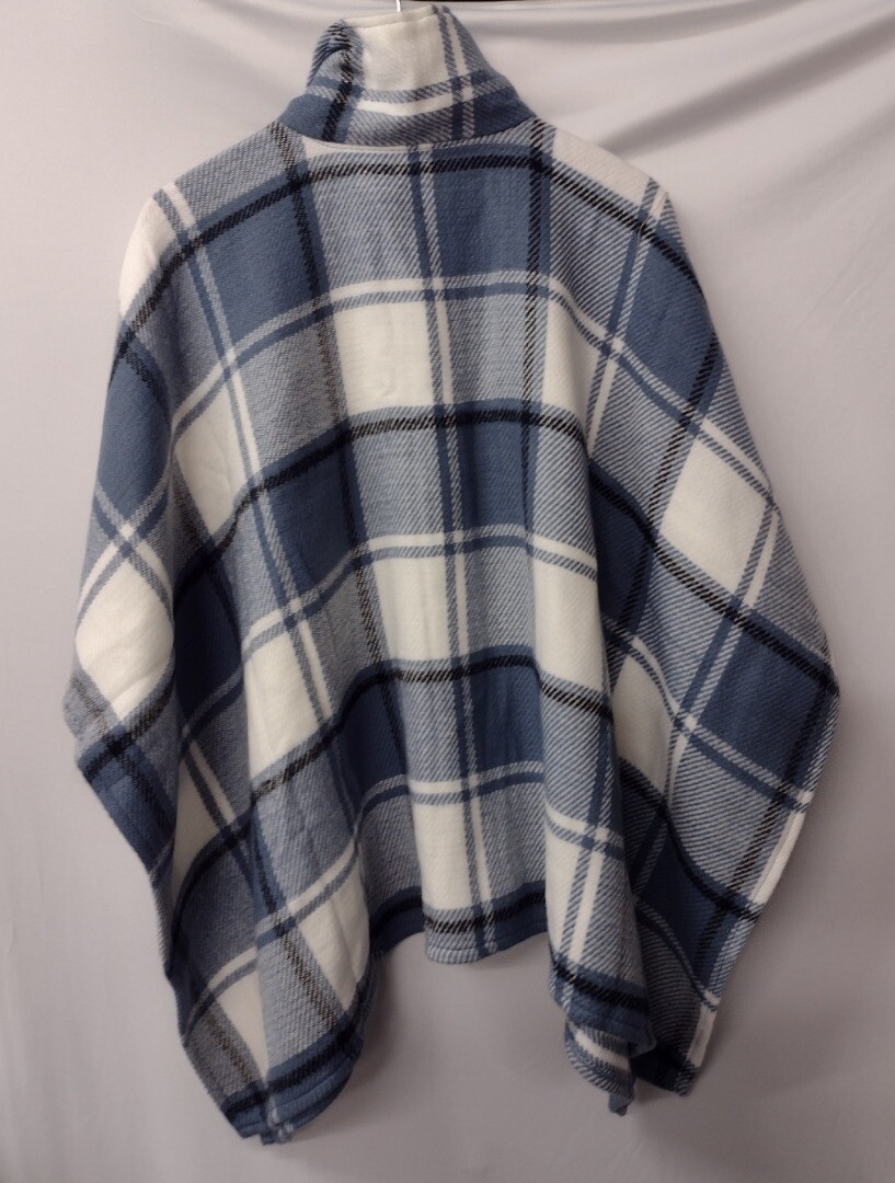 TU Blue Check wearable poncho Blanket Coverup zip closure One Size BNWT CG B25 eBay