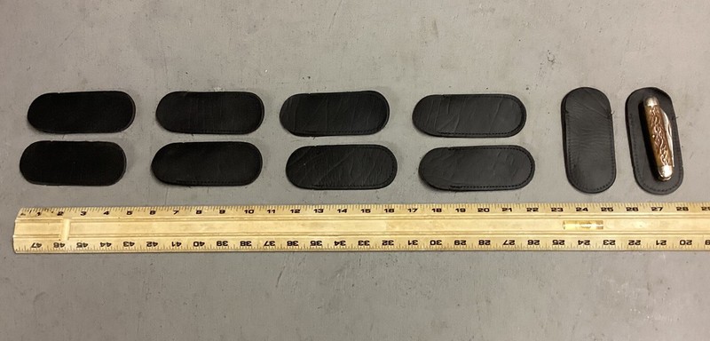 Small Black Leather Slip Pouch For Folding Knives(50 Pcs Over Stock Item )