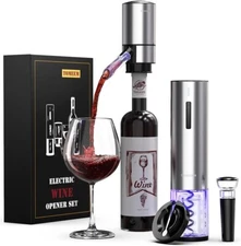 TOMEEM Electric Wine Aerator Vacuum Stopper Foil Cutter Bottle Opener