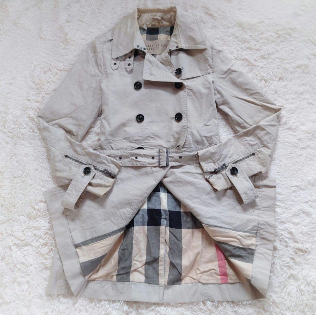 Authentic Burberry Beige Brit Trench Coat with Mega Check Lining-image