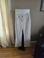 St. John Sport Women's Size 4 Straight Leg Trouser Pants Cream