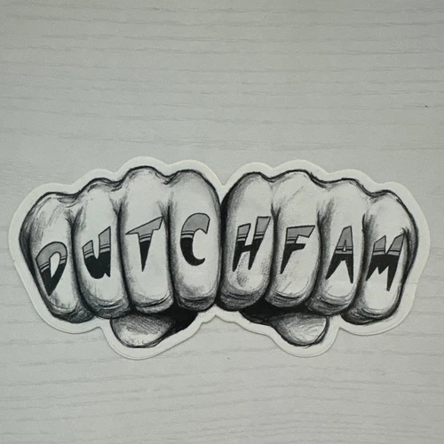 DUTCH Bros STICKER Fam KNUCKLES Tattoo RARE Old DESIGN 2015 HTF! NEW!