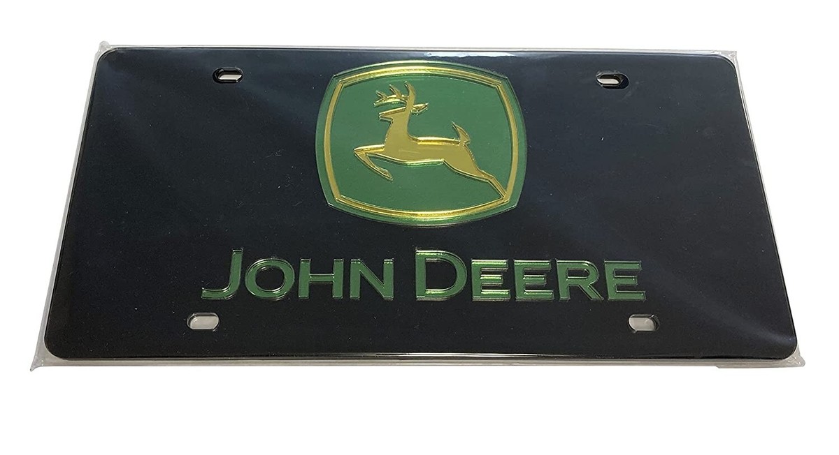 John Deere Black Trademark Logo License Plate #LP79746 | eBay
