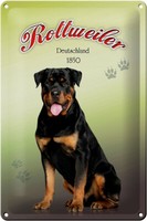 Blechschild Hund 20X30 Cm Rottweiler Deutschland 1850 Deko Schild Tin Sign