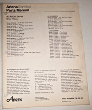 Ariens 24" & 32" Sno-Thro Snow Thrower Parts Catalog Manual 924000 Series 1980