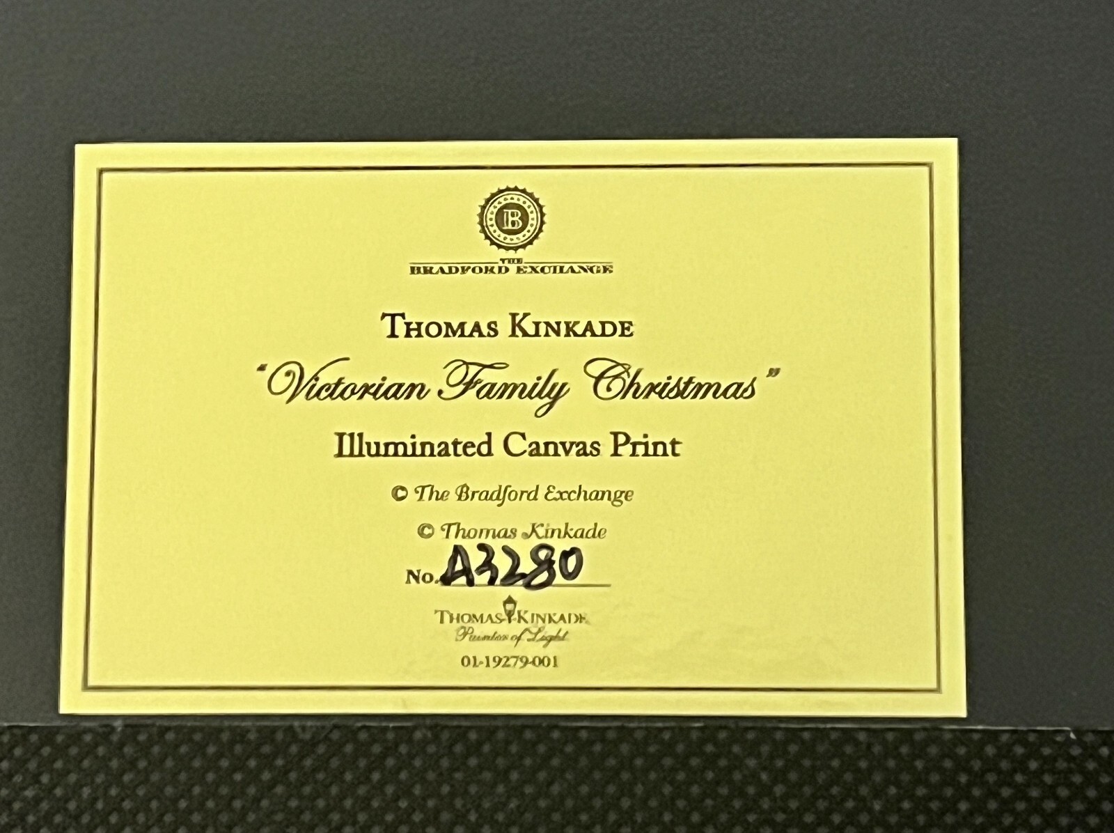 Thomas Kinkade Limited Ed Victorian Family Christmas Lighted Canvas