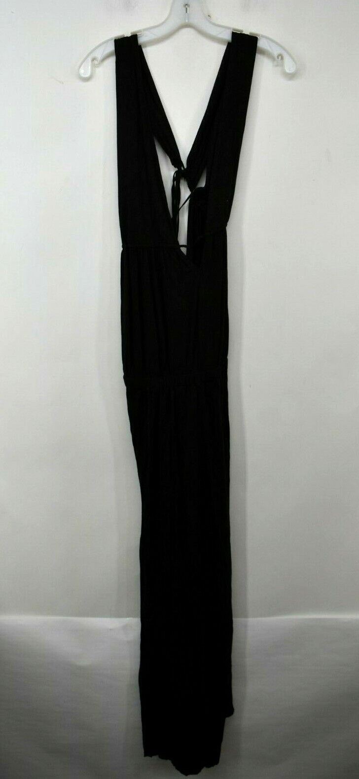 Sofia Womens Solid Black Plunging Sleeveless Draw… - image 1