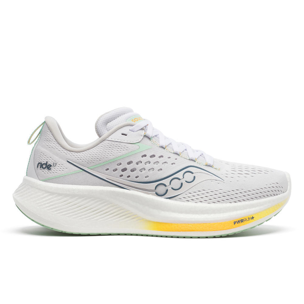Scarpe running - Saucony Ride 17 White/Peel (donna)