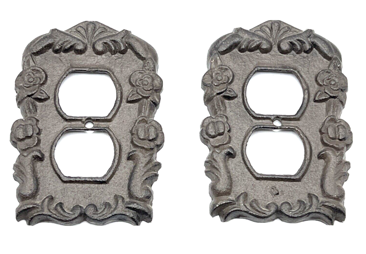 Vintage Cast Iron Outlet Cover Lot of 2 Rustic Ornate French eBay
