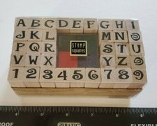 36 Wooden Alphabet Stamps (NEW) by All Night Media brand - Made in USA.
