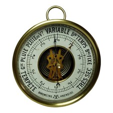 Petit baromètre anéroïde de bureau 1901-1911 avec cadran ouvert