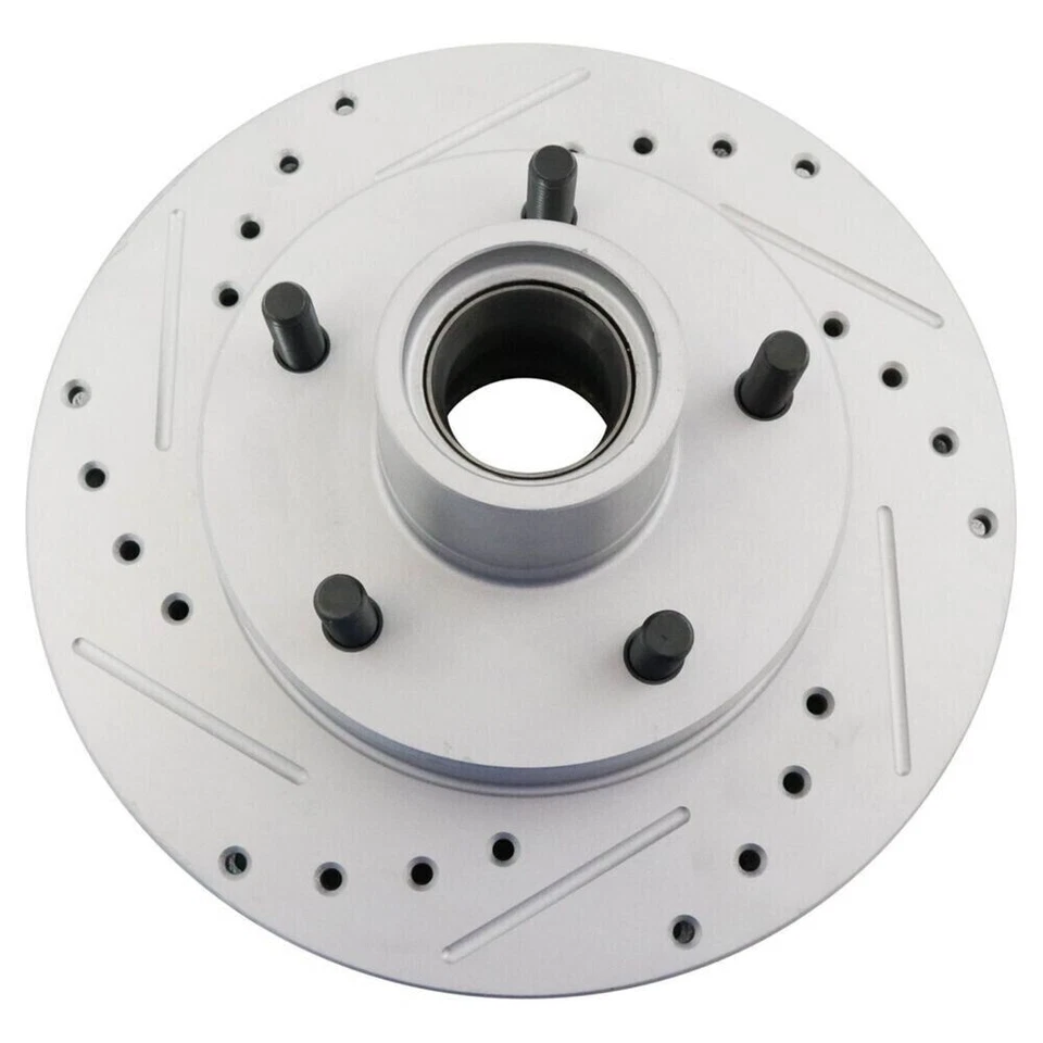 Nuevo par recubierto de rotor de freno delantero perforado y ranurado para Chevy GMC 1982-1995 Foto 4 de 4