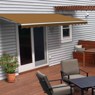 ALEKO Motorized Retractable Patio Awning 10 x 8 ft Deck Sunshade