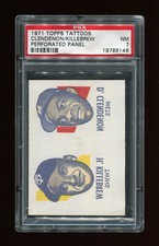 HARMON KILLEBREW / DONN CLENDENON 1971 TOPPS TATTOOS PERFORATED - PSA 7 NM