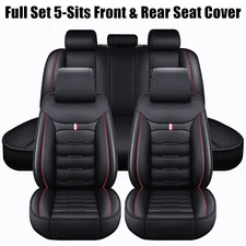 Car Seat Cover 5 Seat Full Set Leather Waterproof Front Rear Cushion For Honda