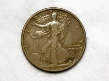 Daniel Carr - 1915-S Walking Liberty 50c Overstrike - Circulated Antiqued Finish