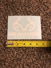 Realtree Fishing Sticker Decal Authentic Outdoor Hunting Approx 6 White