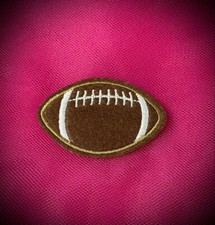 Football Patch Iron On Embroidered Applique Ball Sports Kid Brown 2.25"