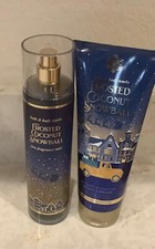 NEW BATH  BODY WORKS FROSTED COCONUT SNOWBALL FRAGRANCE MIST  BODY CREAM SET