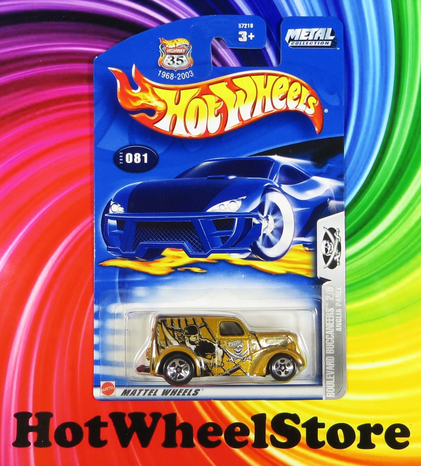 2003  Hot Wheels  Gold   ANGLIA PANEL  Boulevard Buccaneers   #081  HW37-071124