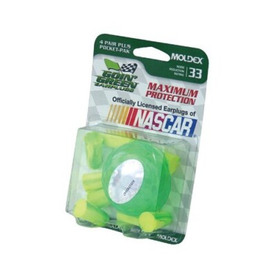 Moldex Ear Plugs 66204 Going Green 4 Pair Pocket Pack w/case NASCAR Licensed