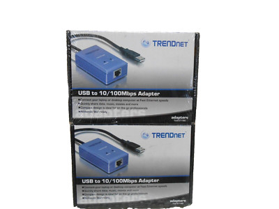 LOT OF 2 TRENDnet TU2-ET100 Fast Ethernet Adapter 10/100 Nintendo Wii Ready