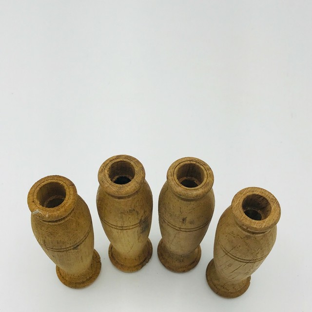 Vintage 4 Unfinished Hand Turned Wood Handles Crafts Projects