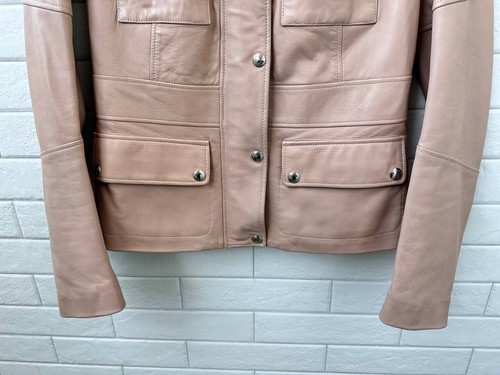 BELSTAFF WOMENS ITALY PINK LEATHER BIKER MOTO JACKET SIZE 40 - Picture 5 of 23