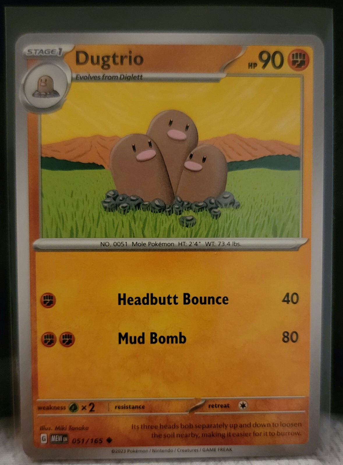 Pokemon TCG Card Dugtrio 051/165 Scarlet & Violet 151 Uncommon NM