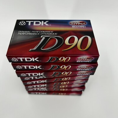 Lot (9) TDK D90 Blank Audio Cassette Tape HIGH OUTPUT IEC1/TYPE 1 Sealed New