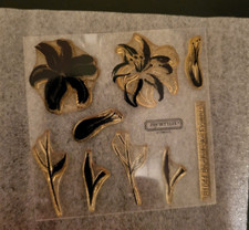 CTMH Close to My Heart Brushstroke Flowers Clear Stamps My Acrylix B1044 Lily