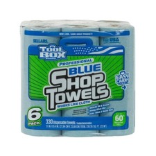 Z400 Blue 55-Count Roll of Shop Towel Cleaning Wipes 6-Pack 