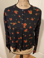 Wild Fable Women's Size M Floral Long Sleeve Cropped Top NEW