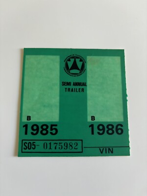 Vintage NOS 1985/1986 Trailer/Motorcycle Pennsylvania Inspection ...
