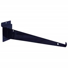 Only Hangers 12" Black Slatwall Shelf Bracket Box of 48