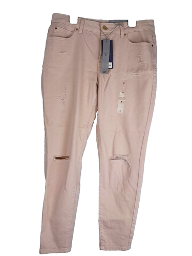 Jennifer Lopez Jeans Womens 8 Nude Beige Distressed Skinny Ankle 30X25 Pants