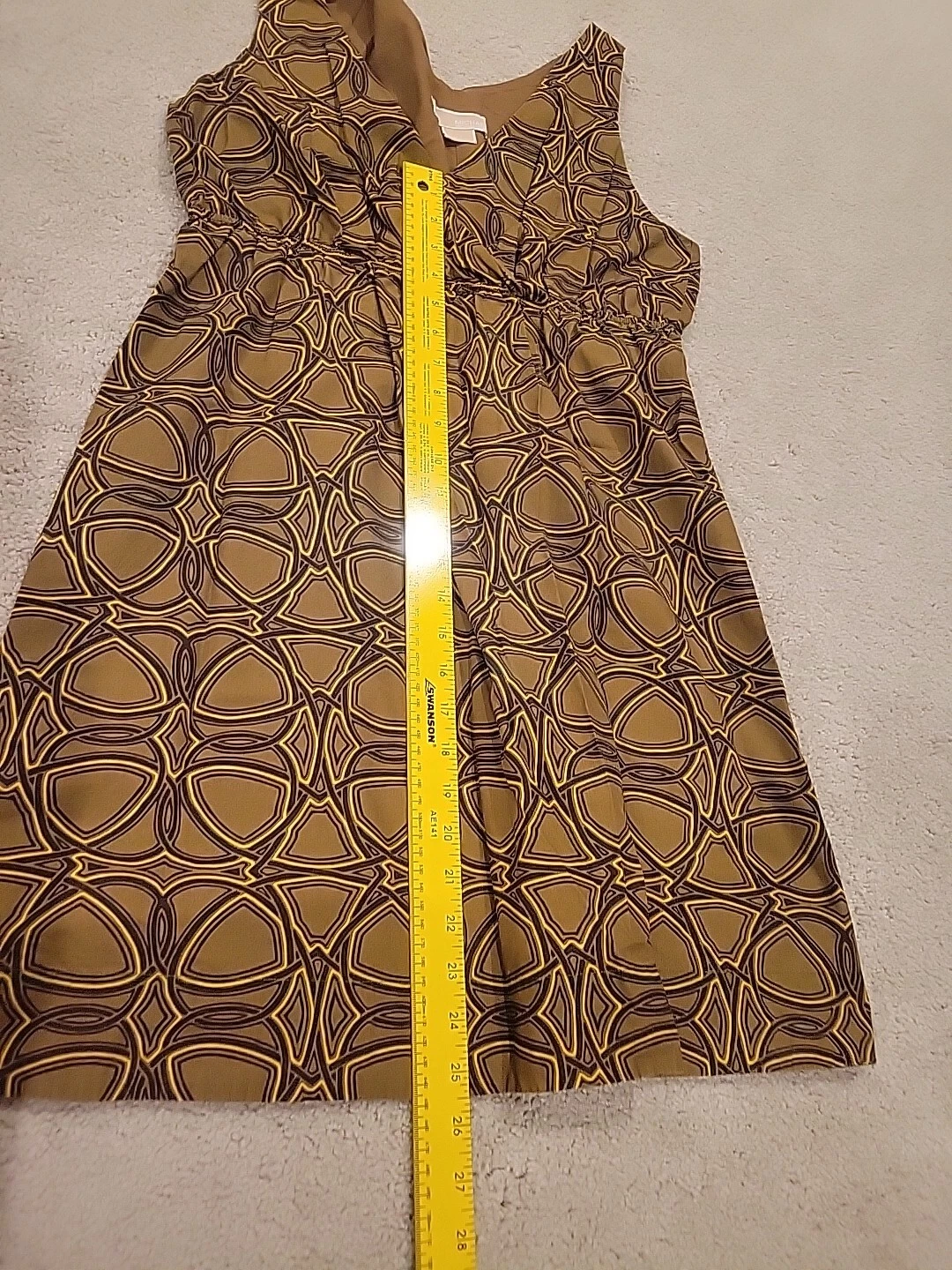 Michael Kors mini abito smanicato linea A scollo a V babydoll Y2K taglia large