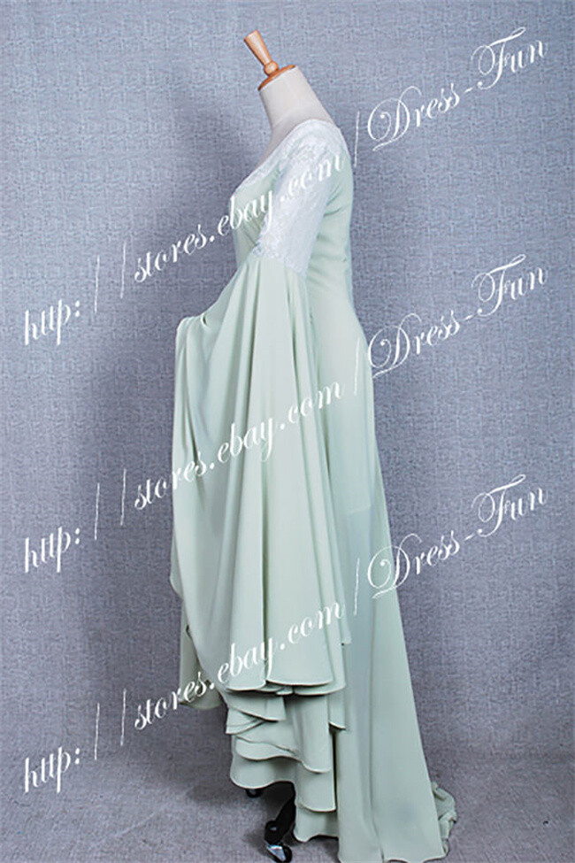 The Lord of the Rings Cosplay Arwen Costume Light Green Robe with Wide  Sleeves