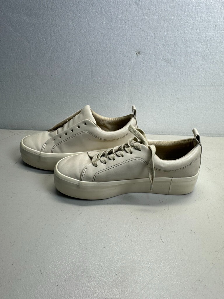 Zara Womens About Size White Leather Round Toe Low Top Lace Up Sneaker  Shoes
