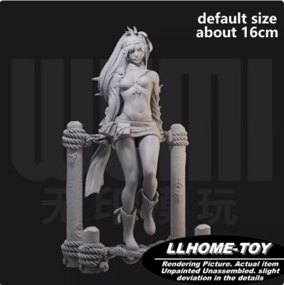 Game Character Rikku Cute Girl Sitting Resin 3D Print GK Figure DIY Model