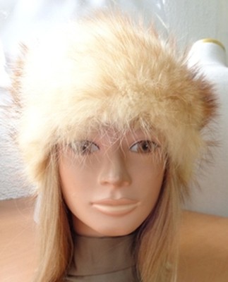 MINT RACCOON RACOON FUR HAT CAP WOMEN WOMAN SIZE ALL Mint Natural Raccoon Racoon Fur Hat Cap W/pompom Women Woman  main image 4