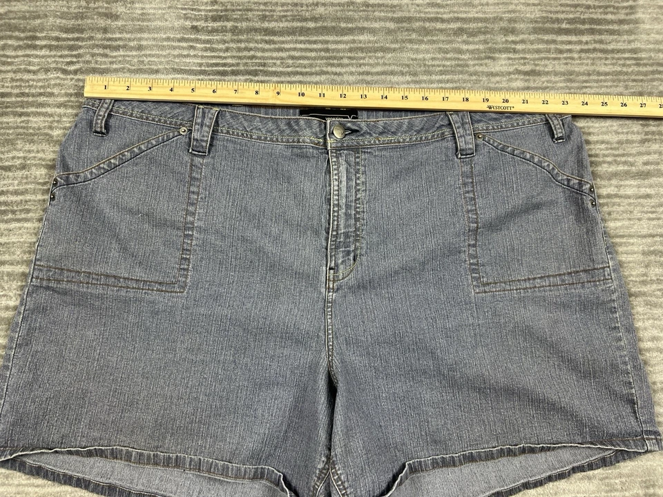 Pantalones Cortos Venezia Mujer 26 Denim Azul Lavado Oscuro Mezcla Algodón Plus Foto 4 de 4