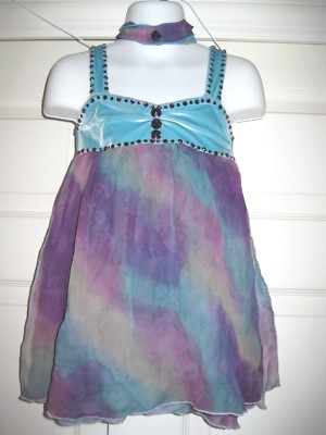 Custom Purple Green Lyrical Dance Skating Competition Costume Dress Small CS 5 6