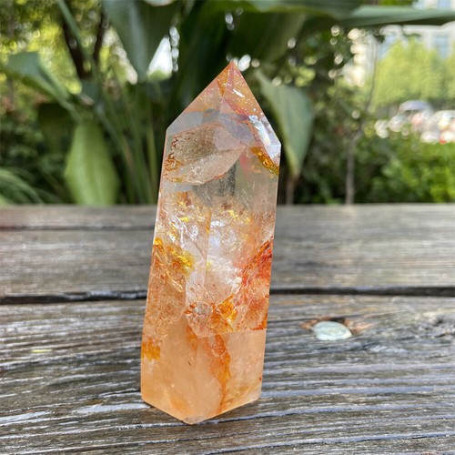 0,6 Pfund 4,3 Zoll Goldener Heilpunkt Quarz Kristall Turm Heilung Reiki Energie Geschenk C1 - Bild 6 von 12