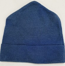 Vintage Vermont Originals Hand Crafted Wool Beanie Winter Hat USA 90s Blue Solid