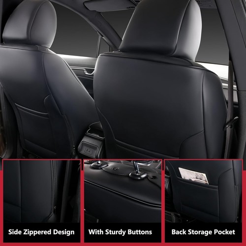 Tacoma Seat Covers Full Set 2016-2023, Leather Pickup Truck Seat Covers - Picture 4 of 8