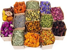 Dried Herbs Kit - 14 Bags Natural Botanicals for Soap, Candles, DIY Crafts