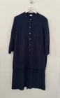 Poetry Women's Navy Linen Cotton Overlay Midi Dress ~ UK 12 US 8 ~ Free Shipping