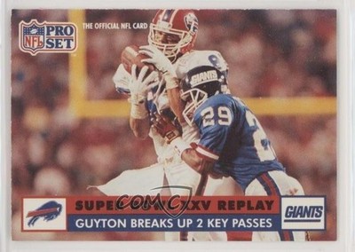 1991 Pro Set XXV Replay Breaks Up 2 Key Passes Myron Guyton Super Bowl #48 2u3